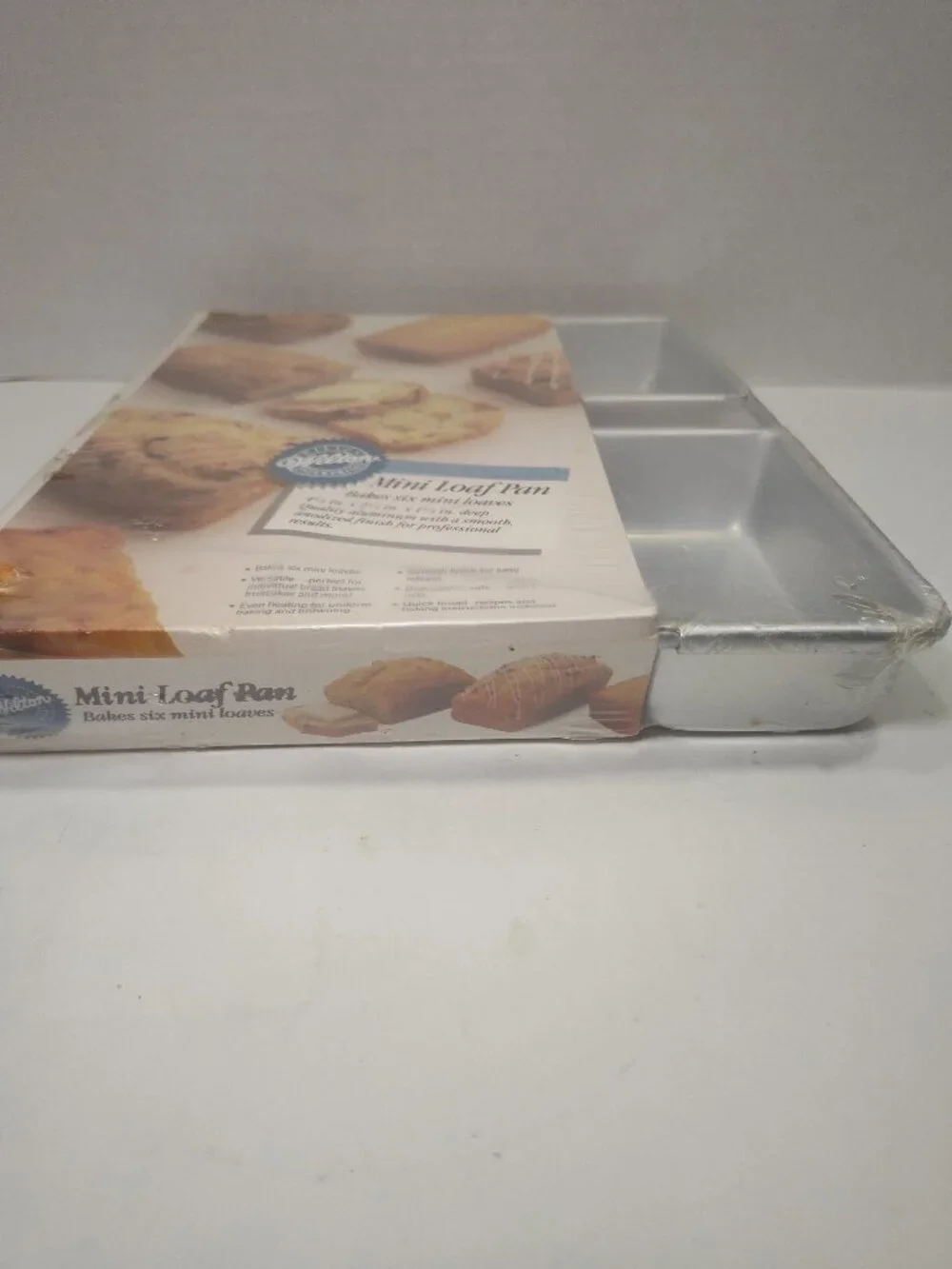 Wilton Mini Loaf Pan 6 Cavity Aluminum Bakeware NOS Sealed w/ Recipes